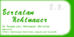 bertalan mehlmauer business card